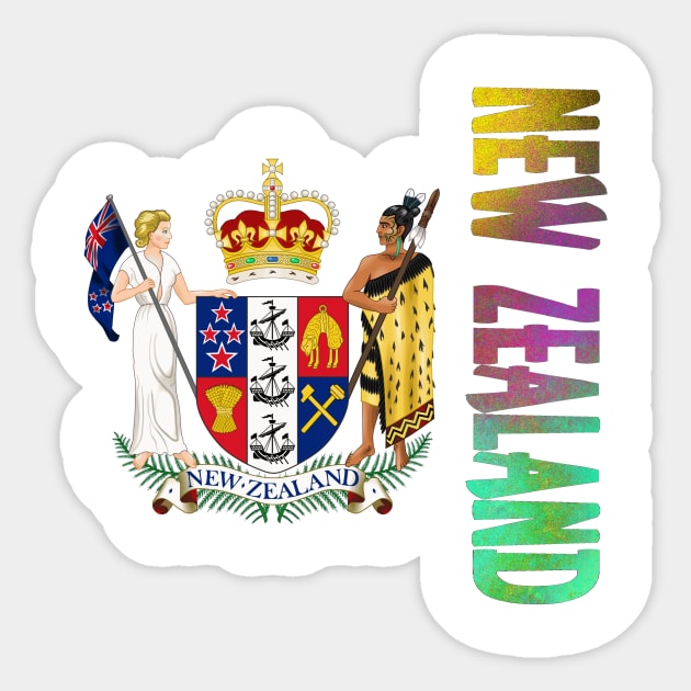 New Zealand Coat of Arms Design Sticker by Naves